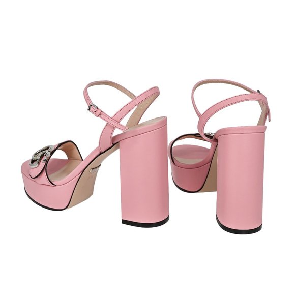 Gucci Women's 628100 GG Marmont Leather Platform Sandals - Picture 3 of 12